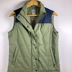Ascend Hawksbill outdoor navy/green quilted zip snap hiking hunting puffer vest
